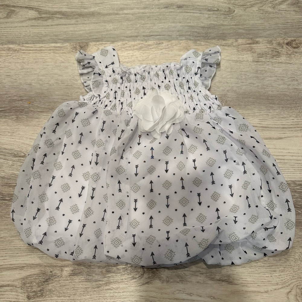Bon Bebe White and Black Patterned Kids Dress